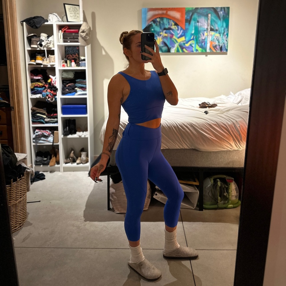 Lululemon wundertrain long line running sports bra navy size 10